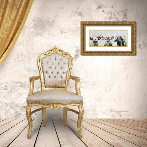 Animal Friends II Gold Ornate Wood Framed Art Print with Double Matting by Perejogina, Dina