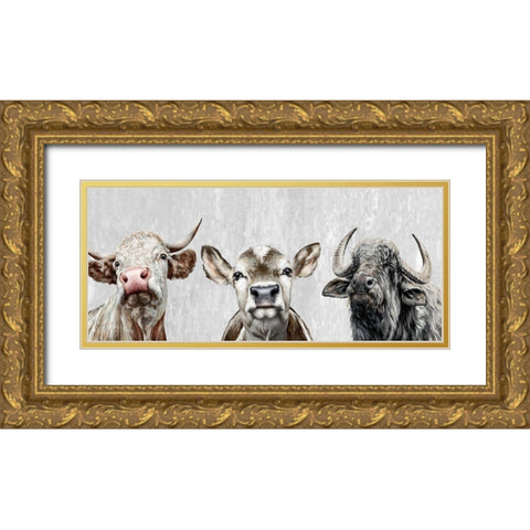 Animal Friends II Gold Ornate Wood Framed Art Print with Double Matting by Perejogina, Dina