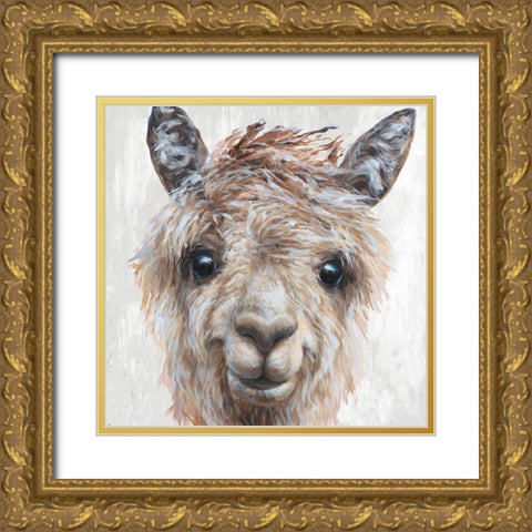 Alpaca II Gold Ornate Wood Framed Art Print with Double Matting by Perejogina, Dina
