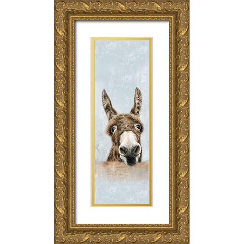 The DonkeysÂ  Gold Ornate Wood Framed Art Print with Double Matting by Perejopgina, Dina