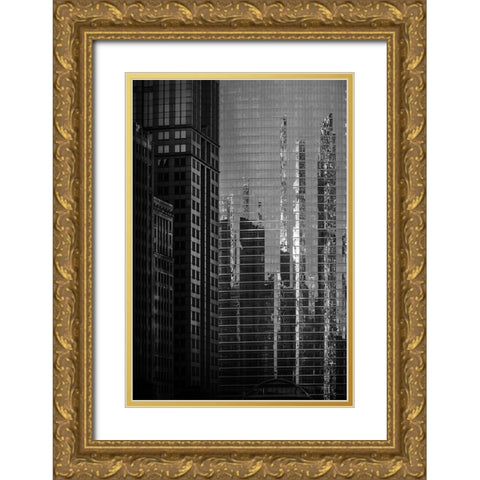 Chicago Reflections  Gold Ornate Wood Framed Art Print with Double Matting by Kirshner, Dmitry