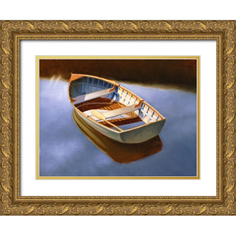 Rowboat Otter Lake II Gold Ornate Wood Framed Art Print with Double Matting by Melton, Dorian