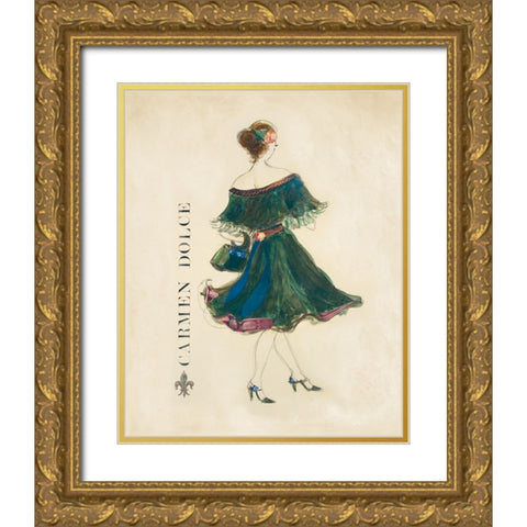 Galmour Collection Gold Ornate Wood Framed Art Print with Double Matting by Dolce, Cameron