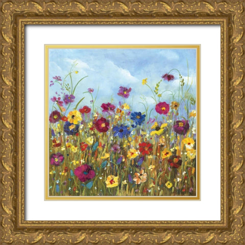 Sunshine Meadow II Gold Ornate Wood Framed Art Print with Double Matting by Dolce, Carmen