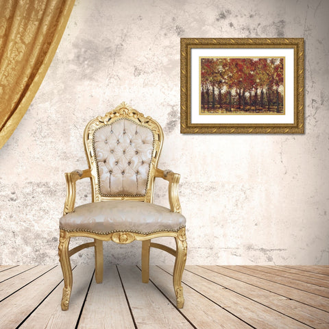Bordeaux Trees Gold Ornate Wood Framed Art Print with Double Matting by Dolce, Carmen