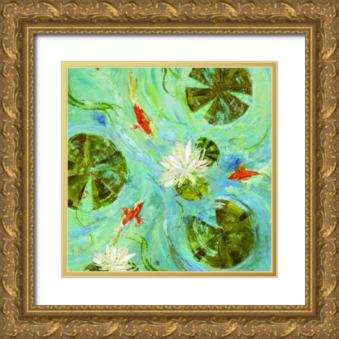 Aqueous Gold Ornate Wood Framed Art Print with Double Matting by Dolce, Carmen