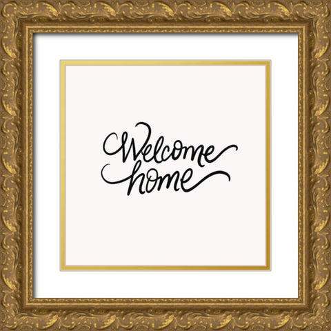 Dillen and Ari  Gold Ornate Wood Framed Art Print with Double Matting by Welcome Home