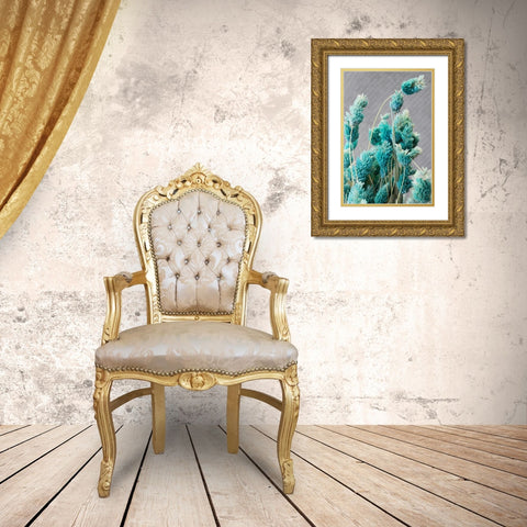 Autumnal Teal I Gold Ornate Wood Framed Art Print with Double Matting by Savone, Daniela