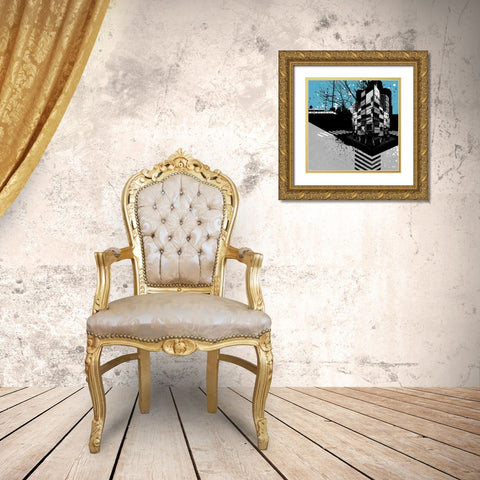 Triptych III Gold Ornate Wood Framed Art Print with Double Matting by Brizzi, Elizabeth