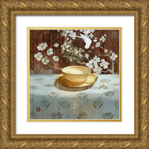 Regency Tea Cup Gold Ornate Wood Framed Art Print with Double Matting by Evelia Designs