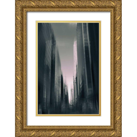 New York Noir Gold Ornate Wood Framed Art Print with Double Matting by Jenney, Jessica