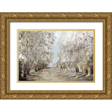 Spring Blossoms Gold Ornate Wood Framed Art Print with Double Matting by K, Ella