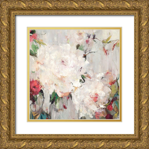 Big Bouquette III Gold Ornate Wood Framed Art Print with Double Matting by Ella K