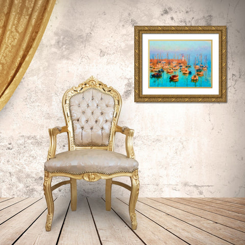 Brithar Gold Ornate Wood Framed Art Print with Double Matting by Shafer, E.M.