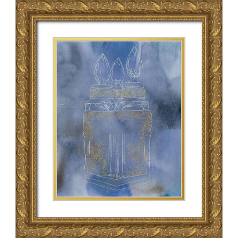 Antique Perfume Bottle II  Gold Ornate Wood Framed Art Print with Double Matting by Sparler, Erin