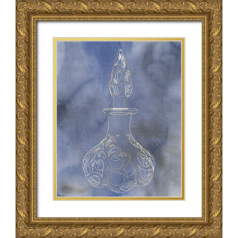 Antique Perfume Bottle III Gold Ornate Wood Framed Art Print with Double Matting by Sparler, Erin