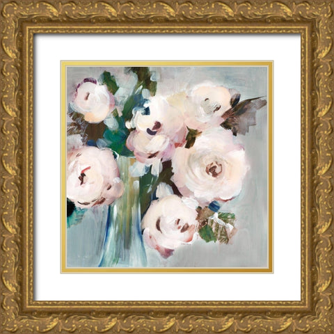 Pale Pink Bouquet I Gold Ornate Wood Framed Art Print with Double Matting by LeraÂ 