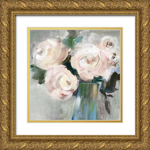 Pale Pink Bouquet II Gold Ornate Wood Framed Art Print with Double Matting by LeraÂ 
