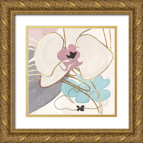 Tender Orchid I Gold Ornate Wood Framed Art Print with Double Matting by Evelia