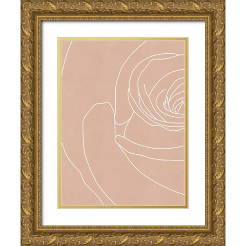 Blush Flowers III  Gold Ornate Wood Framed Art Print with Double Matting by Leonard, Sarah