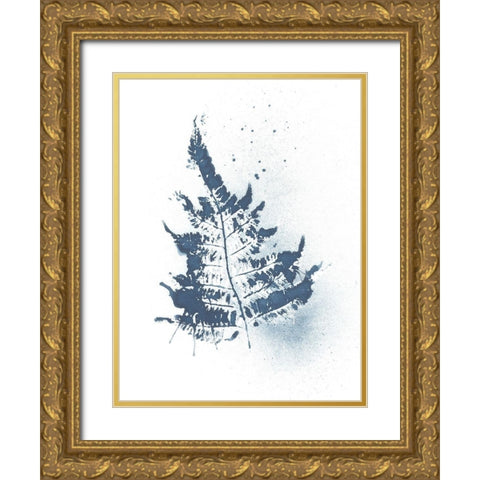 Beginning In Blue V Gold Ornate Wood Framed Art Print with Double Matting by Evans, Amy