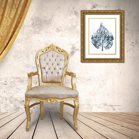 Beginning in Blue VIII Gold Ornate Wood Framed Art Print with Double Matting by Evans, Amy