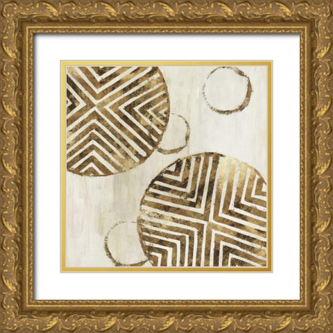 African Compostion Gold Ornate Wood Framed Art Print with Double Matting by Watts, Eva
