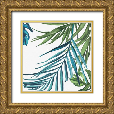 Palm Leaves III Gold Ornate Wood Framed Art Print with Double Matting by Watts, Eva