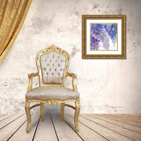 Wisteria II Gold Ornate Wood Framed Art Print with Double Matting by Watts, Eva