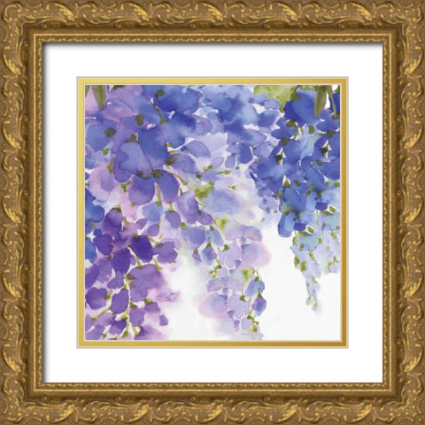 Wisteria II Gold Ornate Wood Framed Art Print with Double Matting by Watts, Eva