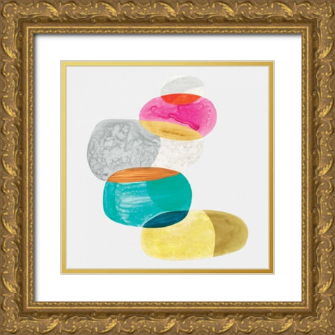 Color Combo I Gold Ornate Wood Framed Art Print with Double Matting by Watts, Eva