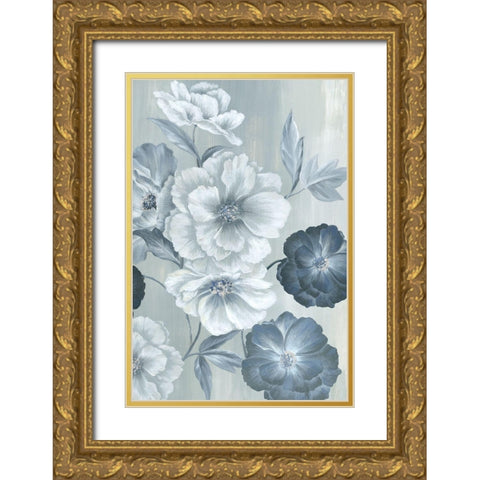 Delicate Blooms I Gold Ornate Wood Framed Art Print with Double Matting by Watts, Eva