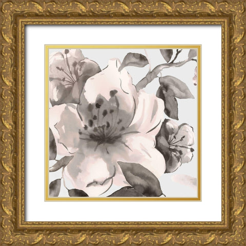 Free Blooms I Gold Ornate Wood Framed Art Print with Double Matting by Watts, Eva