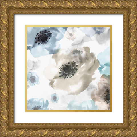 Soft Cascade II Gold Ornate Wood Framed Art Print with Double Matting by Watts, Eva