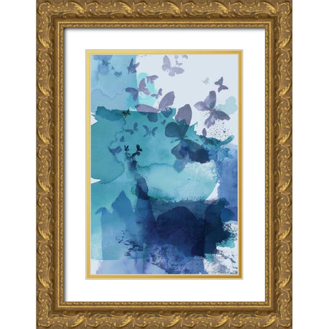 Tides II Gold Ornate Wood Framed Art Print with Double Matting by Watts, Eva