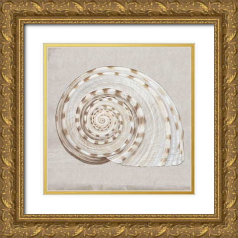 Neutral Shells I Gold Ornate Wood Framed Art Print with Double Matting by Watts, Eva