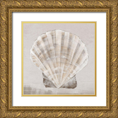 Neutral Shells II Gold Ornate Wood Framed Art Print with Double Matting by Watts, Eva