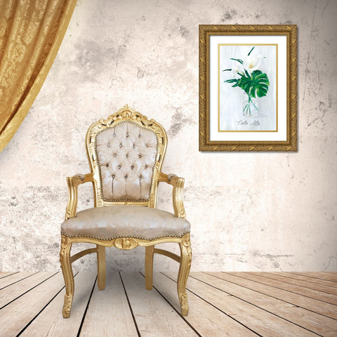 Leafy Botanical  Gold Ornate Wood Framed Art Print with Double Matting by Watts, Eva