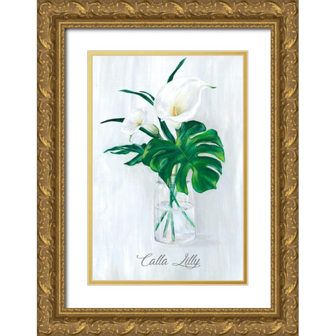 Leafy Botanical  Gold Ornate Wood Framed Art Print with Double Matting by Watts, Eva