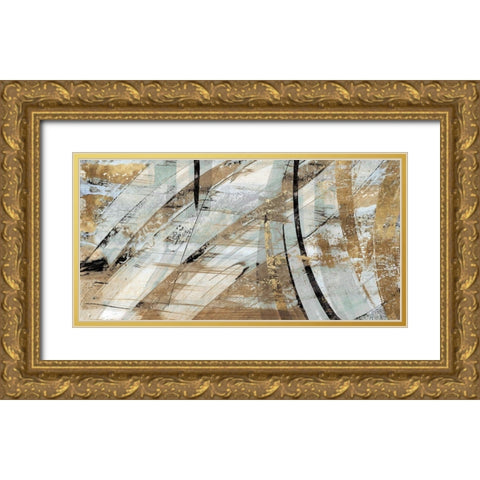 Rhythm I Gold Ornate Wood Framed Art Print with Double Matting by Watts, Eva