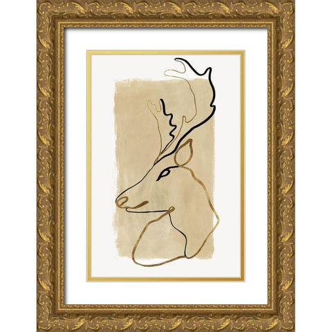 Antlers II   Gold Ornate Wood Framed Art Print with Double Matting by Watts, Eva