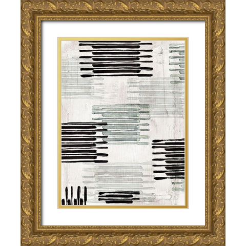 Linked to Silver II Gold Ornate Wood Framed Art Print with Double Matting by Watts, Eva