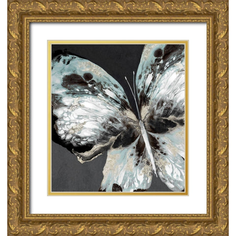 Glowing ButterflyÂ  Gold Ornate Wood Framed Art Print with Double Matting by Watts, Eva