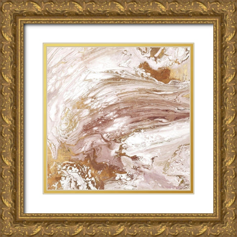 Rose Marble II Gold Ornate Wood Framed Art Print with Double Matting by Watts, Eva