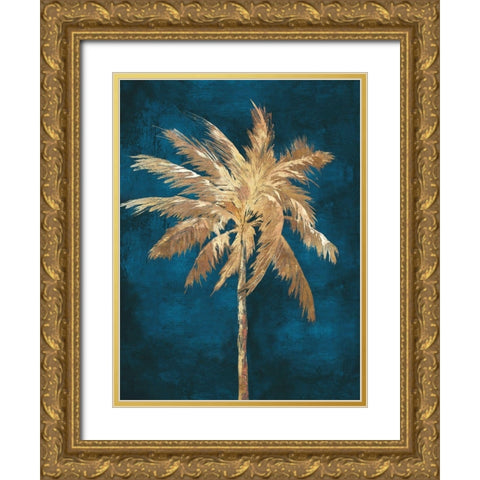 Golden Night Palm  Gold Ornate Wood Framed Art Print with Double Matting by Watts, Eva