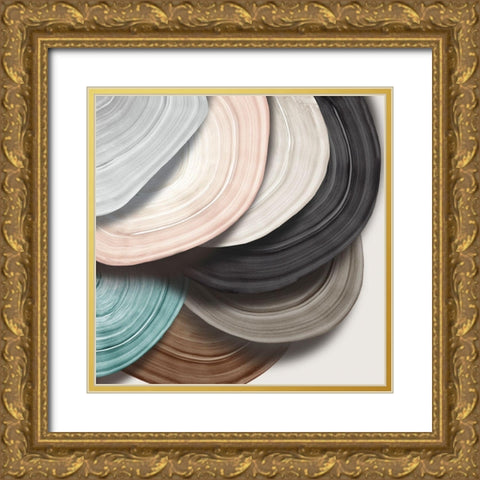 Disks I Gold Ornate Wood Framed Art Print with Double Matting by Watts, Eva