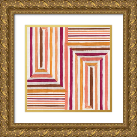 Mayan Labyrinth I   Gold Ornate Wood Framed Art Print with Double Matting by Watts, Eva