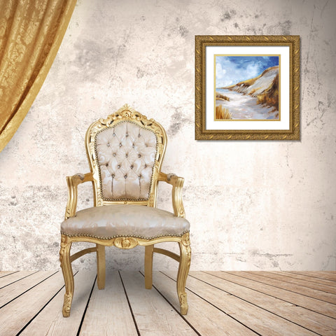 Wish I was There  Gold Ornate Wood Framed Art Print with Double Matting by Watts, Eva