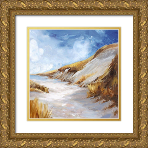 Wish I was There  Gold Ornate Wood Framed Art Print with Double Matting by Watts, Eva