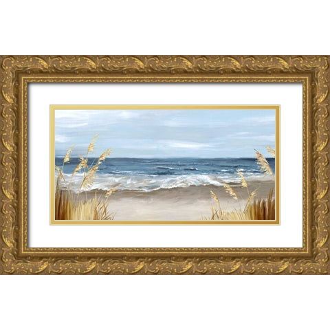 Untouched Beach Grass Gold Ornate Wood Framed Art Print with Double Matting by Watts, Eva
